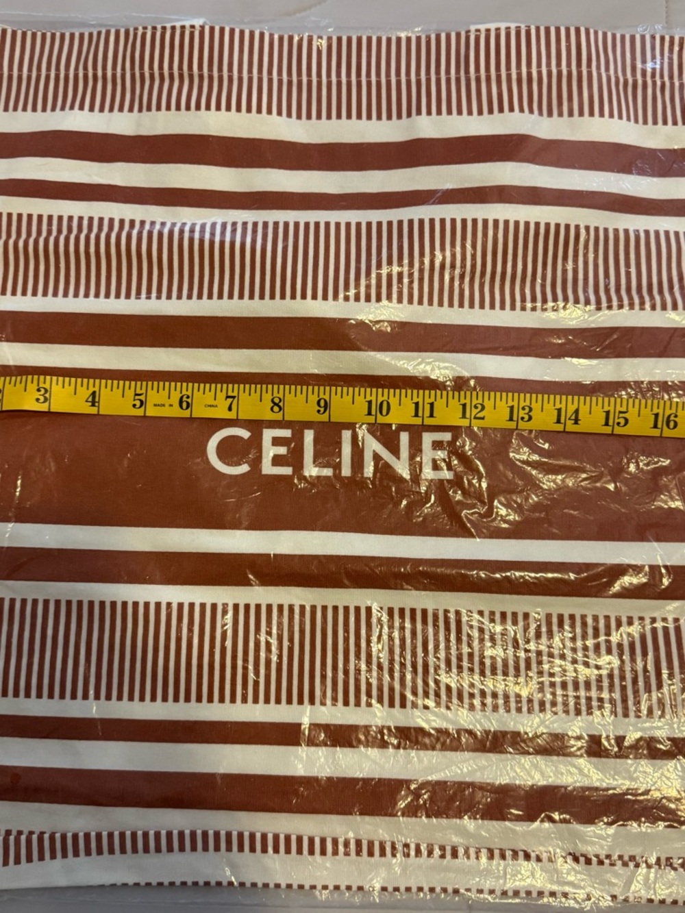 NEW Celine VIP (GWP) Burnt Orange & Cream or Blue Striped Canvas Tote - Picture 3 of 6